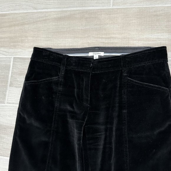 Generra Low-Rise Front Seam Velvet Bootcut Flare Trouser Pants in Black Size 2 - Picture 9 of 16